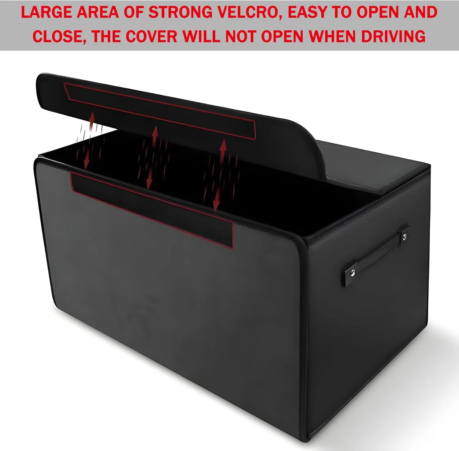 Car Trunk Organizer for Mitsubishi Outlander Sport GA 1st Facelift 2013-2015 Foldable Car Boot Tidy Storage Box Stackable Storage Box with Lid and Handle,Red-56x37x30cm