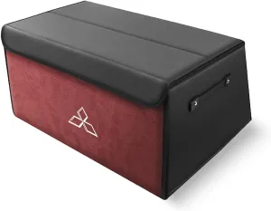 Car Trunk Organizer for Mitsubishi Outlander Sport GA 1st Facelift 2013-2015 Foldable Car Boot Tidy Storage Box Stackable Storage Box with Lid and Handle,Red-56x37x30cm