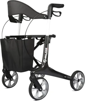 Carbon Ultralight Rollator Walkers for Seniors, Mothers Day Gifts, Only 13lbs Lightweight Foldable Walker, All Terrain 4 Wheels Walker with Seat and Brakes for Adults, 330lbs Capacity