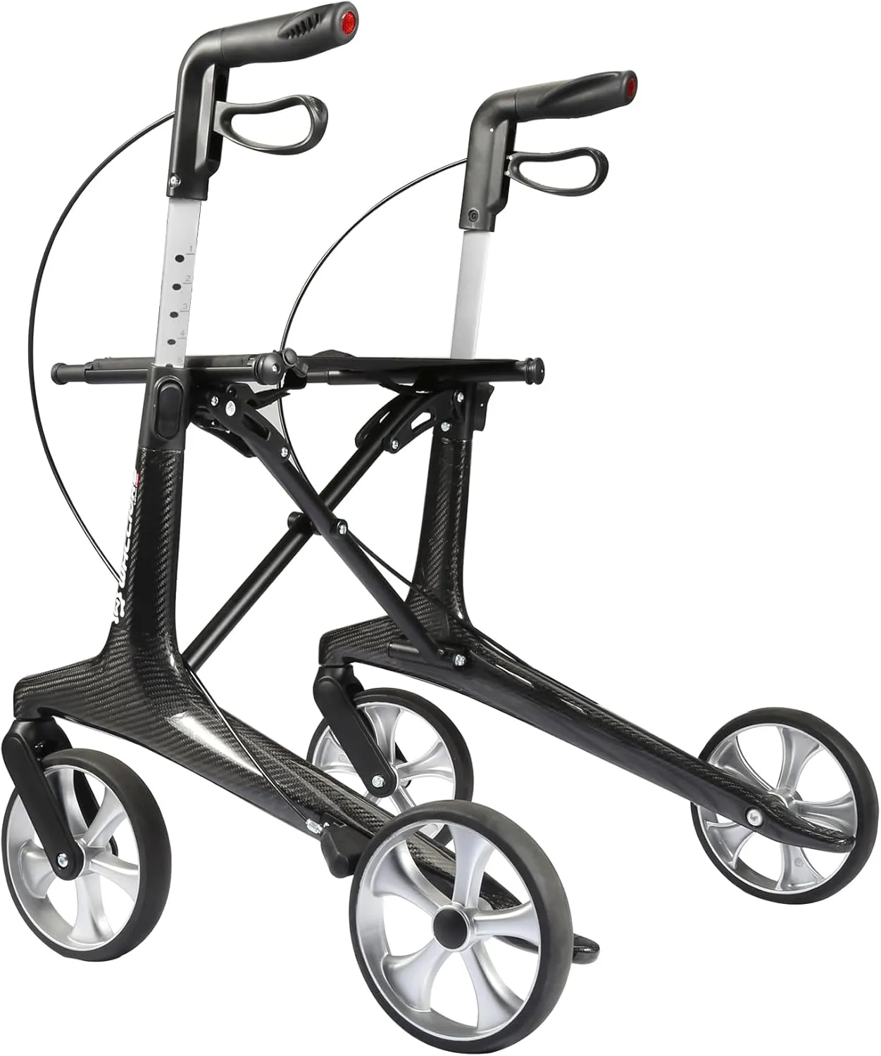 Carbon Ultralight Rollator Walkers for Seniors, Mothers Day Gifts, Only 13lbs Lightweight Foldable Walker, All Terrain 4 Wheels Walker with Seat and Brakes for Adults, 330lbs Capacity