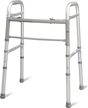 Carex Lightweight Folding Walker for Seniors, Portable Medical Walker with Adjustable Height, 30-37 Inches, Mobility Aid for Adults, Elderly, and Handicapped, Foldable, Stainless Steel Frame