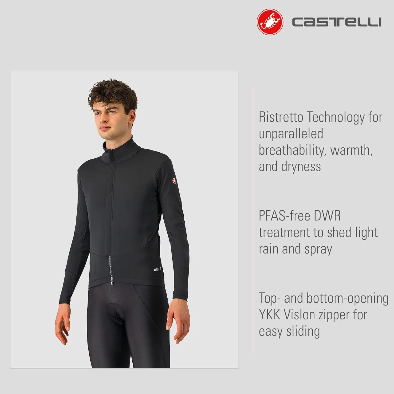 CASTELLI Men’s Perfetto Air Jacket, Wind & Waterproof, Breathable Jacket for Road Cycling & Gravel Biking
