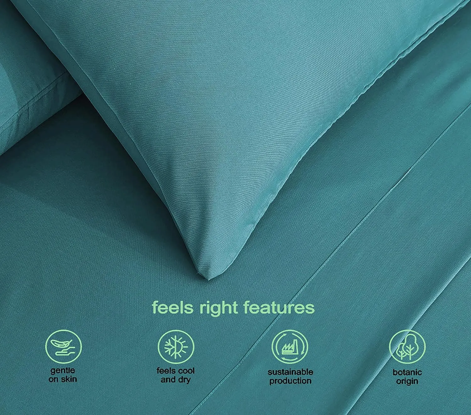 Chezmoi Collection Charisma Tencel Modal Blend Bed Sheets Queen Size 4-Piece Sheet Set Teal - Soft and Cozy Lightweight Breathable 15" Deep Pocket Cooling Sheets