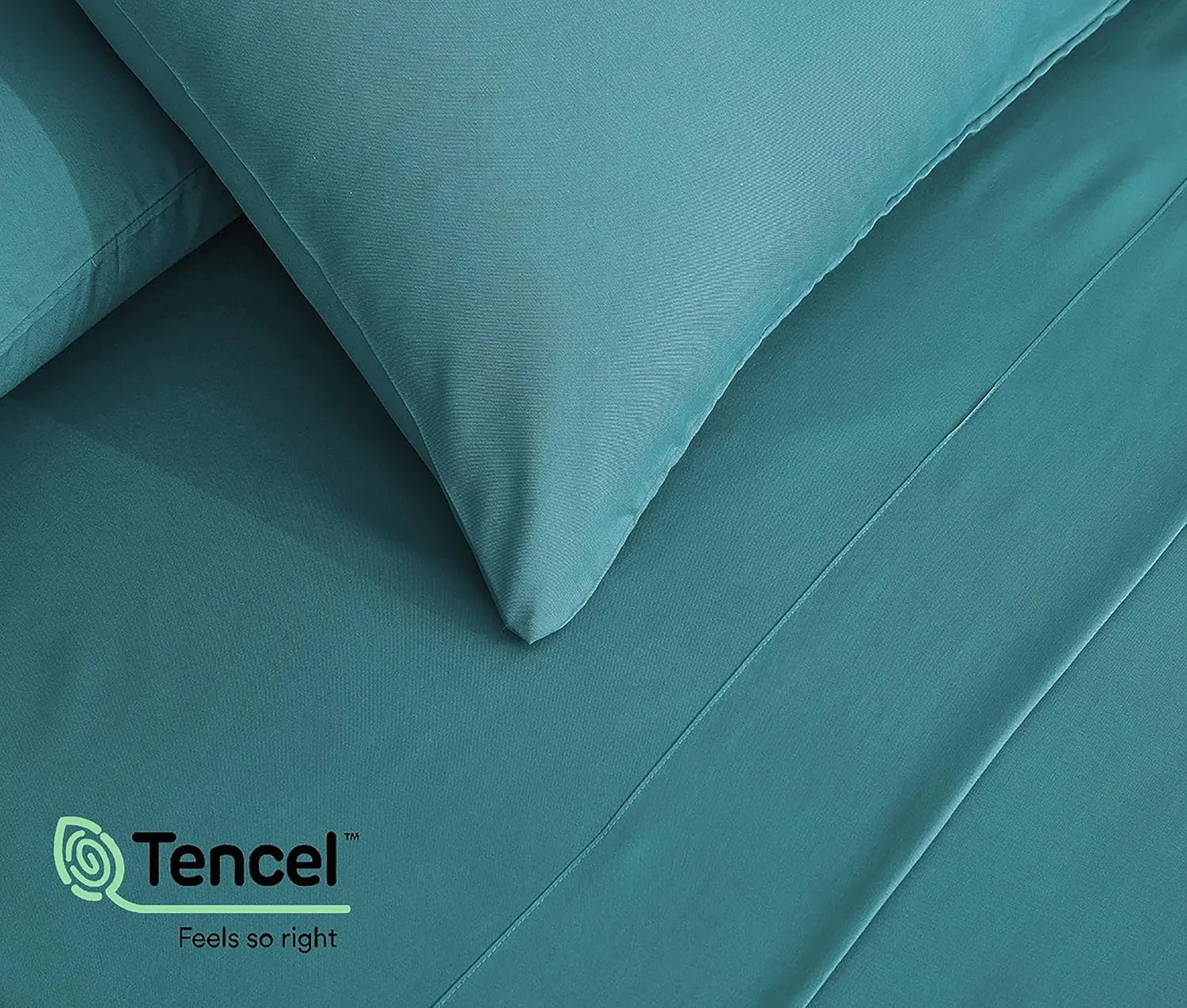 Chezmoi Collection Charisma Tencel Modal Blend Bed Sheets Queen Size 4-Piece Sheet Set Teal - Soft and Cozy Lightweight Breathable 15" Deep Pocket Cooling Sheets