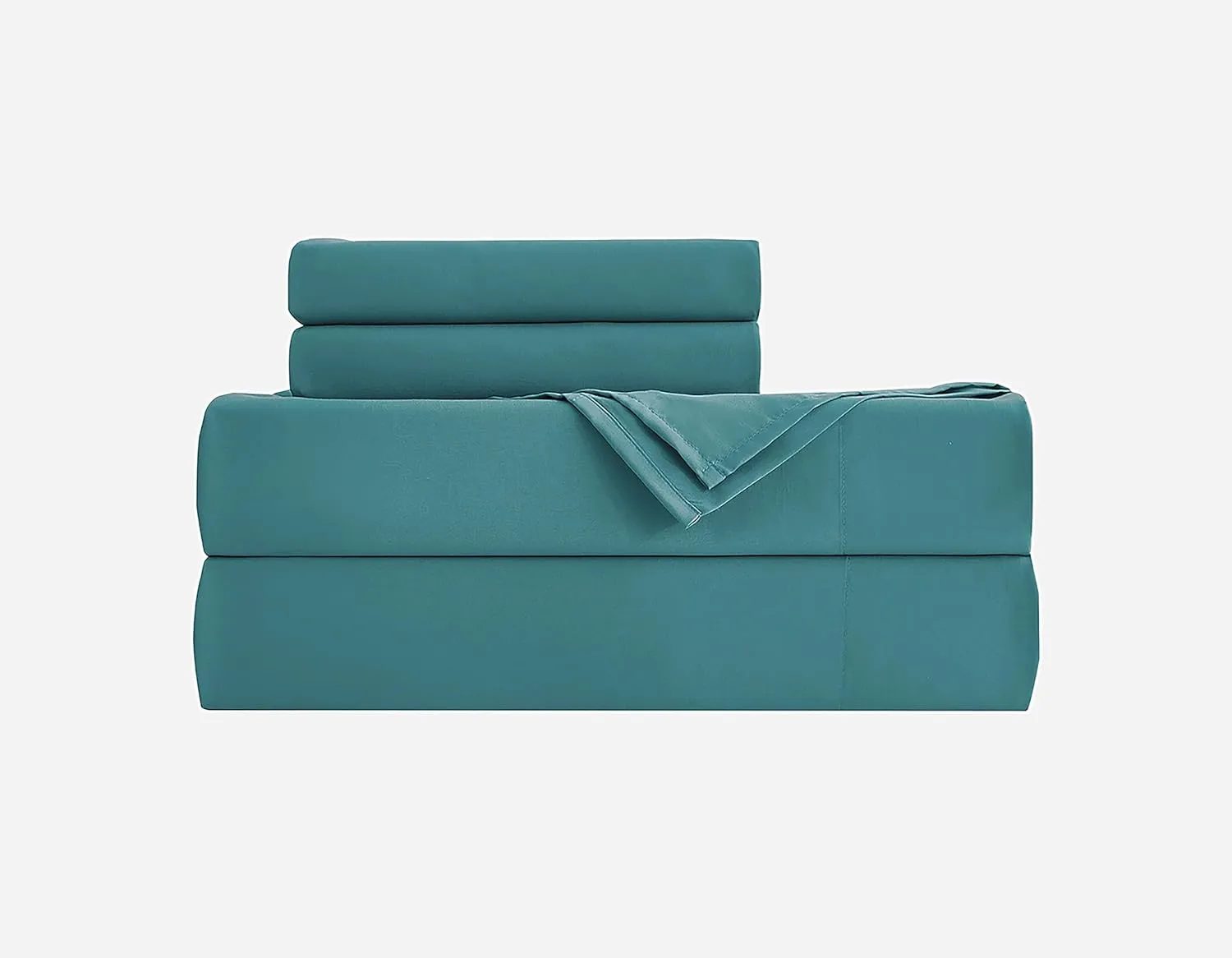 Chezmoi Collection Charisma Tencel Modal Blend Bed Sheets Queen Size 4-Piece Sheet Set Teal - Soft and Cozy Lightweight Breathable 15" Deep Pocket Cooling Sheets