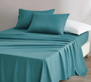 Chezmoi Collection Charisma Tencel Modal Blend Bed Sheets Queen Size 4-Piece Sheet Set Teal - Soft and Cozy Lightweight Breathable 15" Deep Pocket Cooling Sheets