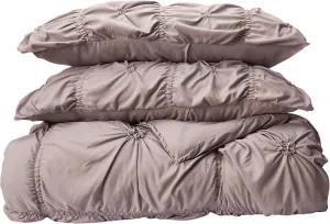 Chic Home Silver Bed in a Bag Comforter Set, King Size (6 Piece), Halpert - Pintuck Pinch Pleat Microfiber Bedding - Shams, Bed Skirt, Flat & Fitted Sheet, Pillowcases, Breakfast & Decorative Pillow