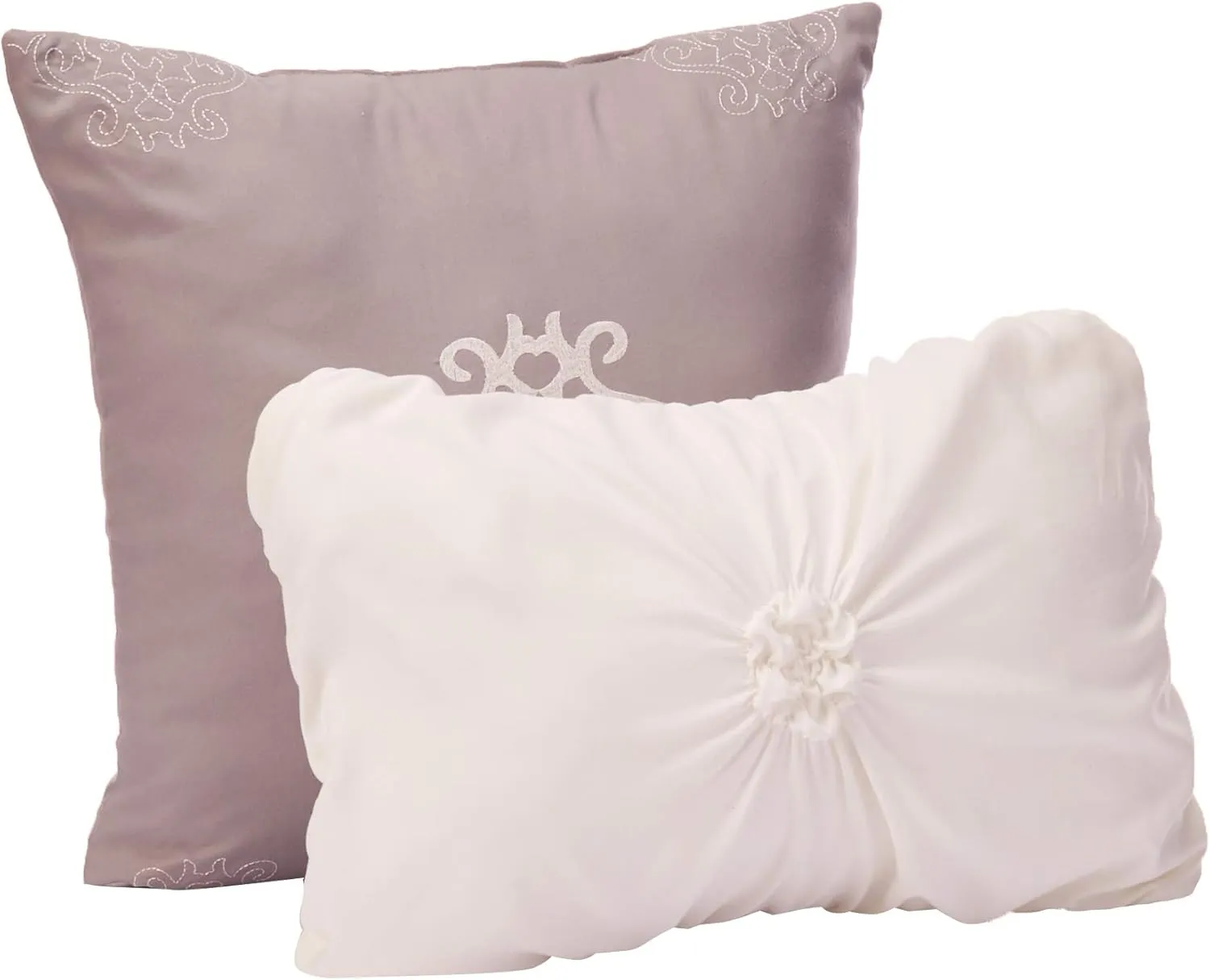 Chic Home Silver Bed in a Bag Comforter Set, King Size (6 Piece), Halpert - Pintuck Pinch Pleat Microfiber Bedding - Shams, Bed Skirt, Flat & Fitted Sheet, Pillowcases, Breakfast & Decorative Pillow