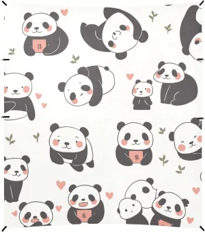 Chinese Panda Cute Cartoon Foldable Beach Tent UPF50  Protection Water-Resistant Shade Sun Shelter Includes Sand Shovel, Sandbags, Stability Poles for Camping Trips, Fishing, Backyard Fun or