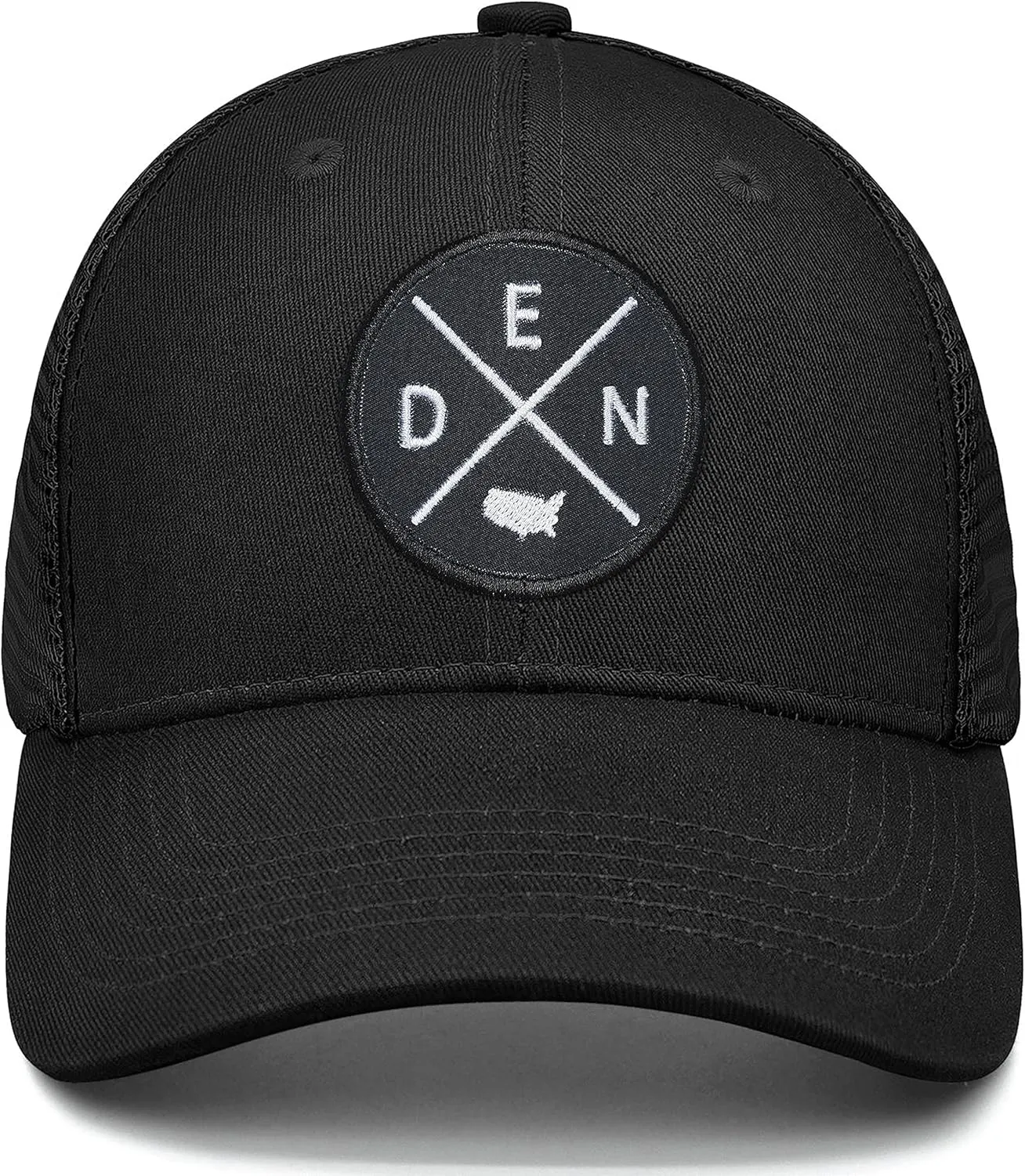 City Flat Brim Snapback Trucker Hat Mesh Hip Hop Flat Bill hat for Men & Women Unite State Adjustable Baseball Cap