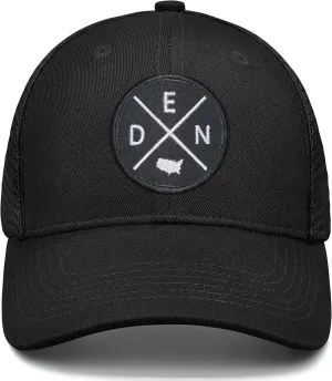 City Flat Brim Snapback Trucker Hat Mesh Hip Hop Flat Bill hat for Men & Women Unite State Adjustable Baseball Cap