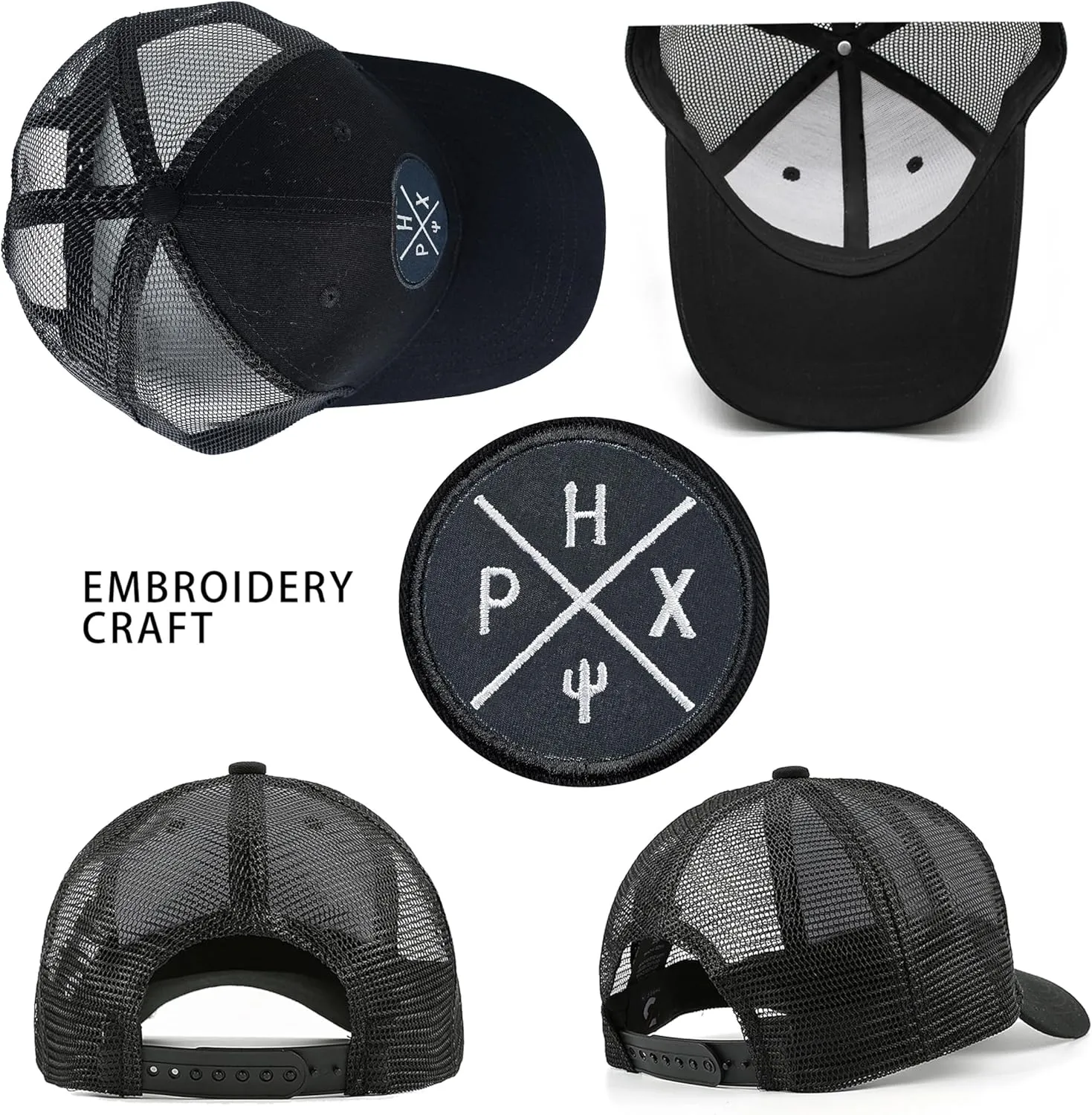 City Flat Brim Snapback Trucker Hat Mesh Hip Hop Flat Bill hat for Men & Women Unite State Adjustable Baseball Cap