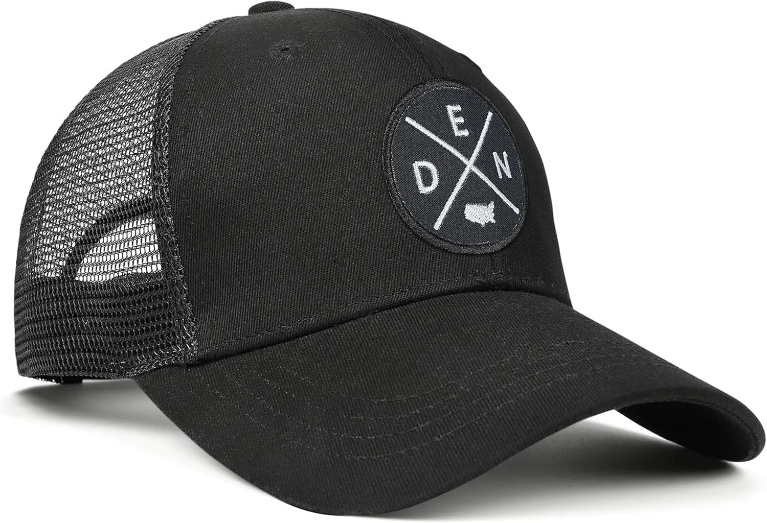 City Flat Brim Snapback Trucker Hat Mesh Hip Hop Flat Bill hat for Men & Women Unite State Adjustable Baseball Cap
