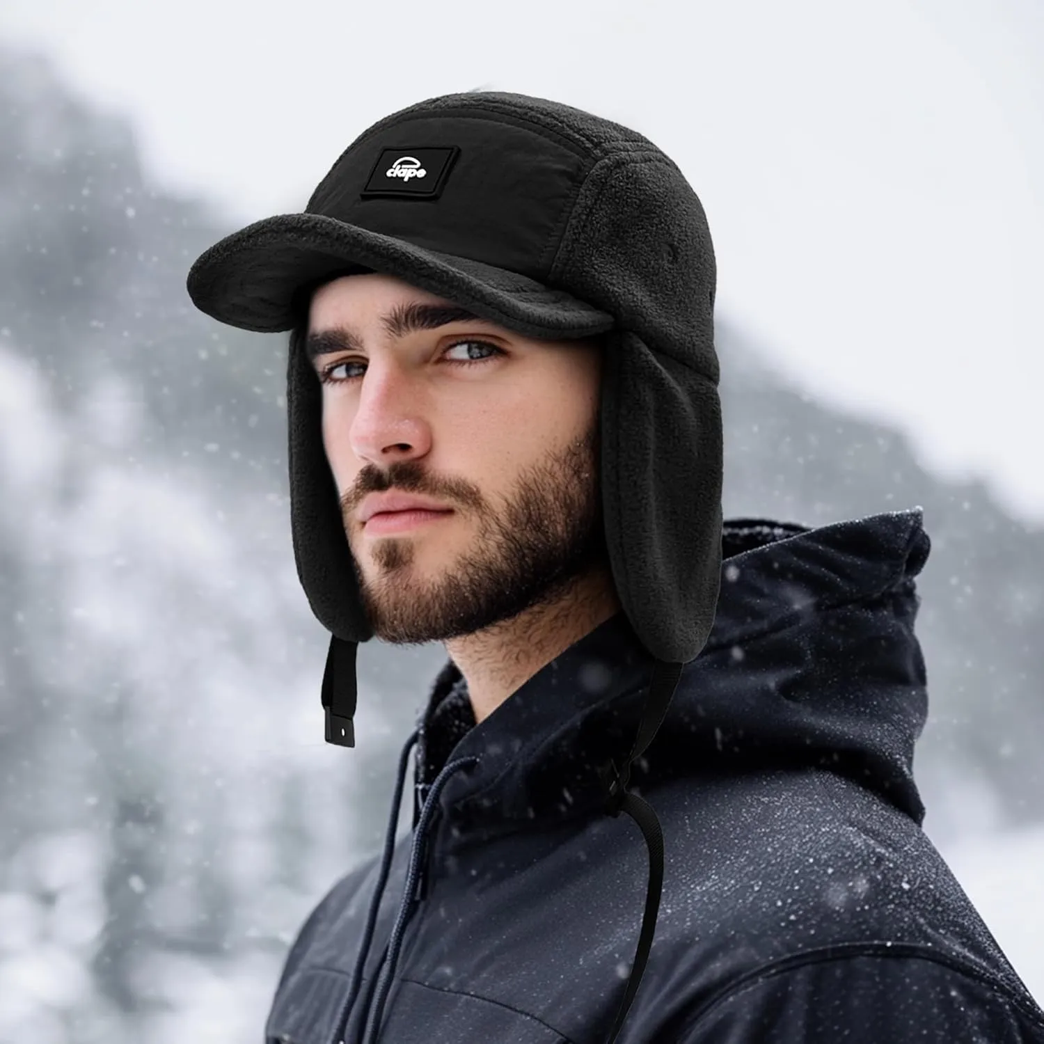 Clakllie Trooper Trapper Hat Ushanka Russian Cap with Visor Earflap Winter Cap for Men Warm Aviator Eskimo Hat