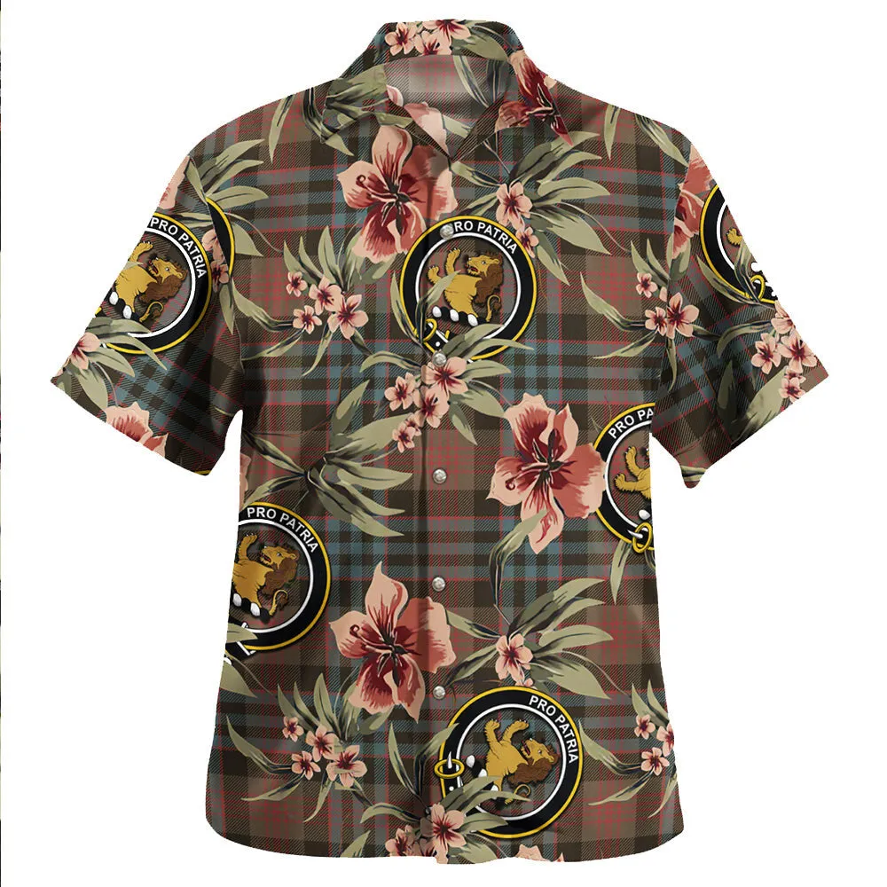 Clan Newlands (Walker Newlands) Weathered Tartan Crest Badge Aloha Hawaiian Shirt Tropical Old Style AD65