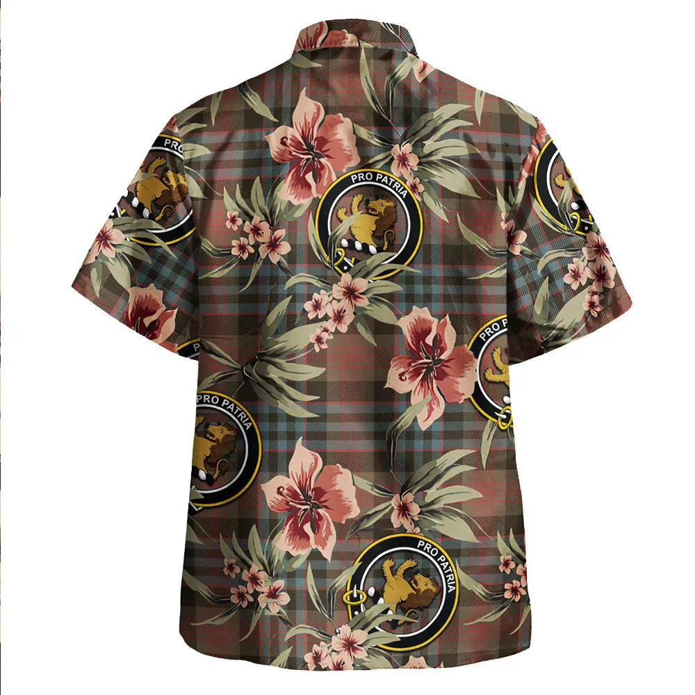 Clan Newlands (Walker Newlands) Weathered Tartan Crest Badge Aloha Hawaiian Shirt Tropical Old Style AD65