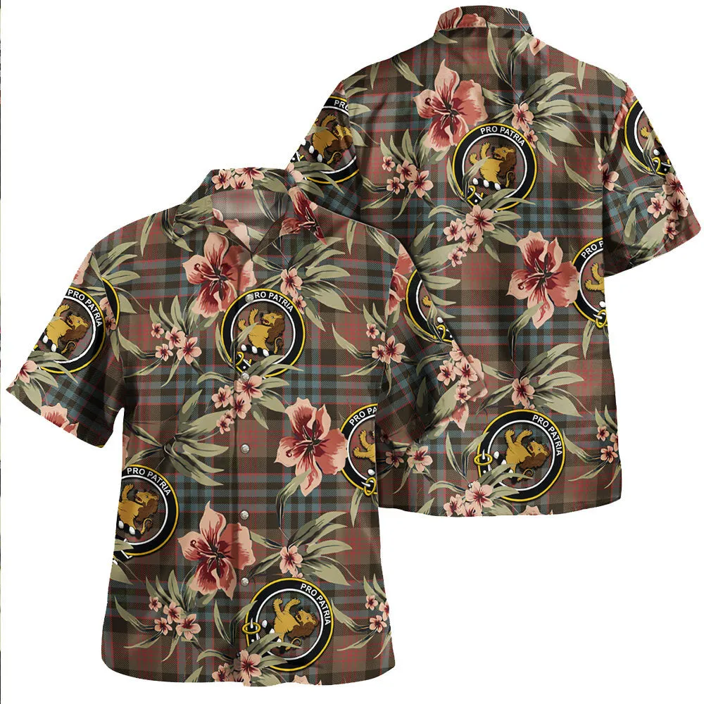 Clan Newlands (Walker Newlands) Weathered Tartan Crest Badge Aloha Hawaiian Shirt Tropical Old Style AD65