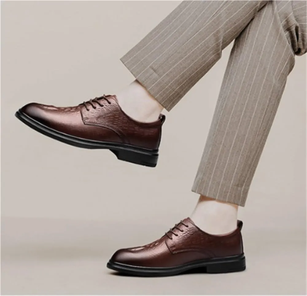 Classic Cap Toe Oxfords Lace Up Brogue Dress Shoes Lug Sole Casual Comfort Business Work Office Shoes