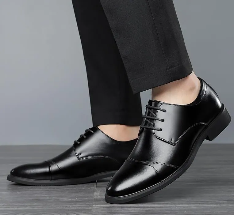 Classic Men's Leather Dress Shoes Genuine Leather Men Brogue Oxford Shoes