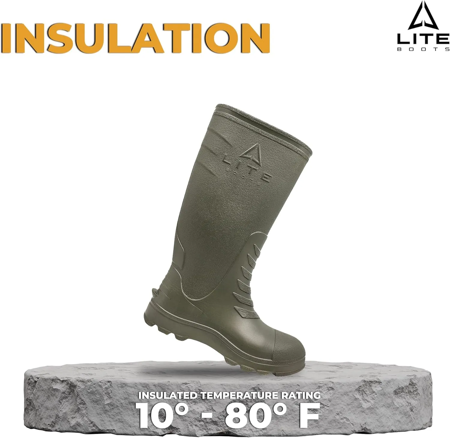 Classic, Waterproof Rain Boots for Kids, Insulated, Lightweight, Hunting, Fishing, Wading, Mud, Garden, Rain, Chore Boot, Introducing The Lightest 16" Waterproof Kids Rain Boot Ever Made!