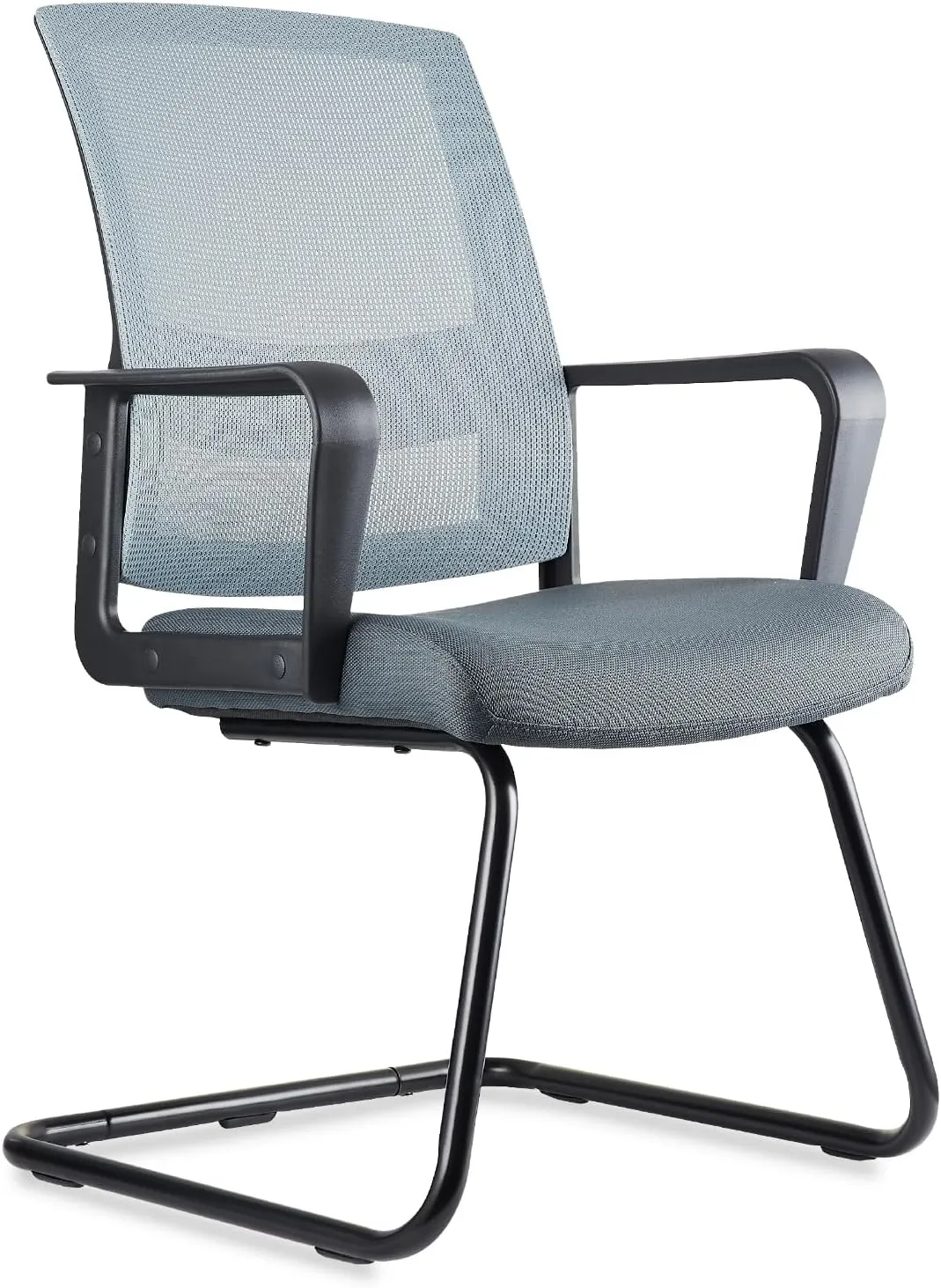 CLATINA Office Guest Chair with Lumbar Support and Mid Back Mesh Space Air Grid Series for Reception Conference Room (Gray-4 Pack)