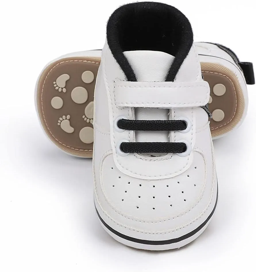 Clowora Unsex Baby Shoes Boys Girls Infant Sneakers Non-Slip Soft Rubber Sole Toddler Crib First Walker Lightweight Shoes