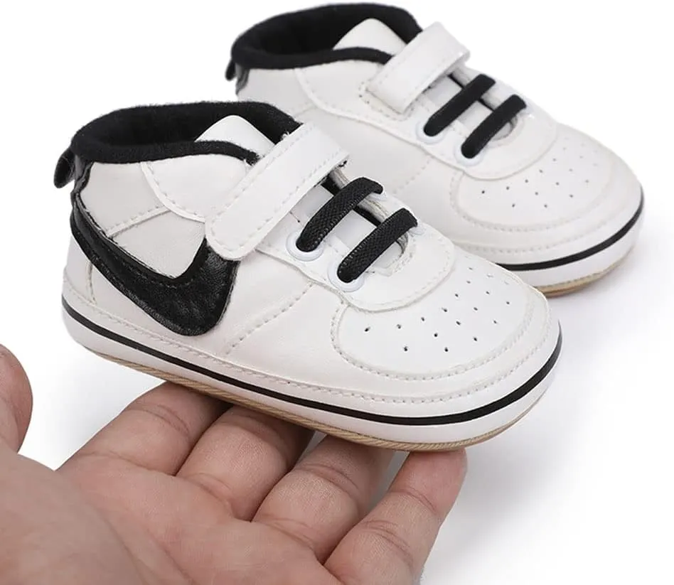 Clowora Unsex Baby Shoes Boys Girls Infant Sneakers Non-Slip Soft Rubber Sole Toddler Crib First Walker Lightweight Shoes