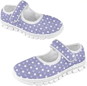 Colorful Dots Print Mary Jane Shoes for Girls Toddler Dress Shoes Breathable Flat Sneakers for Kids,Size 11-2