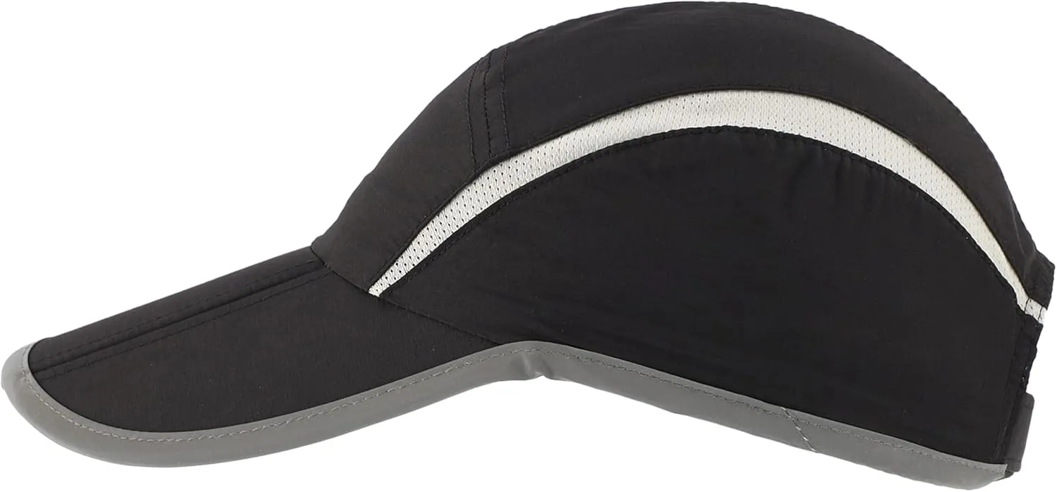 Connectyle Foldable Mesh Sports Cap with Reflective Stripe Breathable Sun Runner Cap