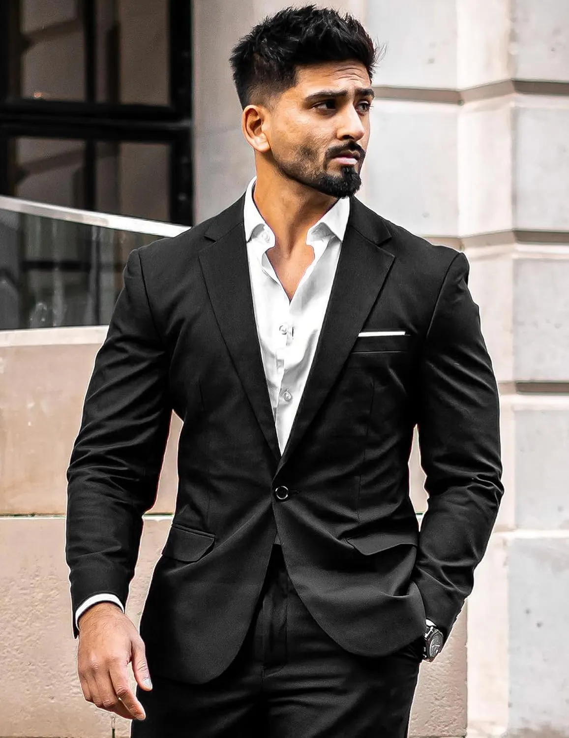 COOFANDY Men's Casual Suit Blazer Jackets Lightweight Sports Coats One Button Linen Texture Jacket