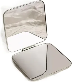 Cosmetic Mirror Small Mirror Double-Sided Portable Cosmetic Mirror Portable Foldable Foldable Mini Handheld Table Top Vertical Cosmetic Mirror Dressing Table Mirror (Color : One C (One Color Small)