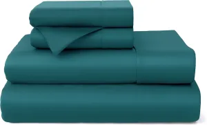 Cosy House Collection 100% Rayon Derived from Bamboo Bed Sheet Set - Cooling, Breathable, Silky Soft 5-Piece Deep Pocket Bedding Set (Split King, Dark Teal)