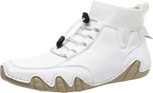 Couple's High Top Casual Shoes Casual Leather Water Proof Boots Splicing Leather Shoes Soft Soled Semi Casual Shoes Men
