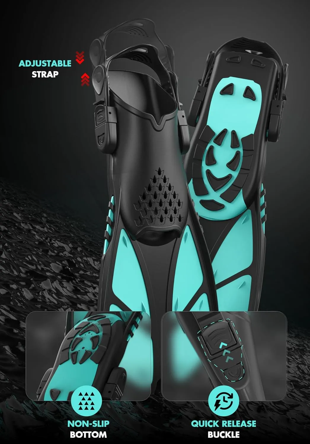COZIA DESIGN Snorkeling Gear for Adults with Fins - Full Face Snorkel Mask and Swim Fins, 180° Panoramic View Snorkel Mask, Anti Fog and Anti Leak Adult Snorkel Set