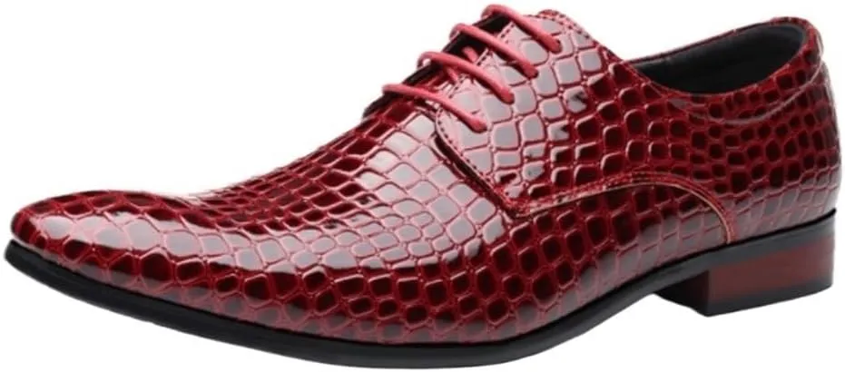 Crocodile Grain Men Casual Business Shoes Oxfords Fashion Pointed Toe Lace-up Mens Dress Shoes for Male