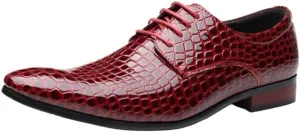 Crocodile Grain Men Casual Business Shoes Oxfords Fashion Pointed Toe Lace-up Mens Dress Shoes for Male