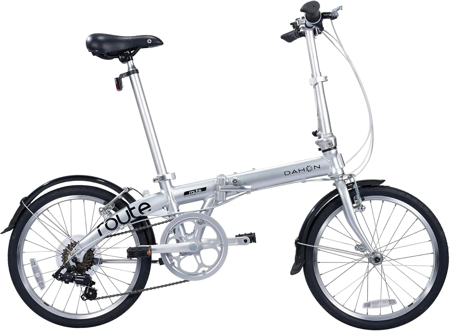 Dahon Route 20 inch Folding Bike for Adults, 7 Speed Drivertrain by Shimano, Aluminum Frame Foldable Bicycle with V Brake