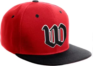 Daxton Classic Snapback Old English Alphabet A to Z Numbers Initials Flat Bill Visor Cap