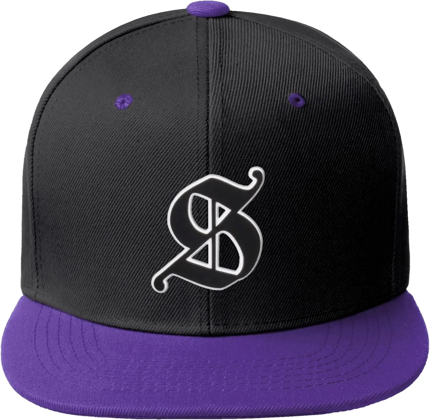 Daxton Classic Snapback Old English Alphabet A to Z Numbers Initials Flat Bill Visor Cap