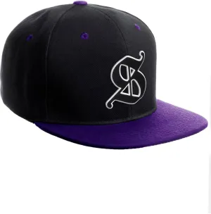 Daxton Classic Snapback Old English Alphabet A to Z Numbers Initials Flat Bill Visor Cap
