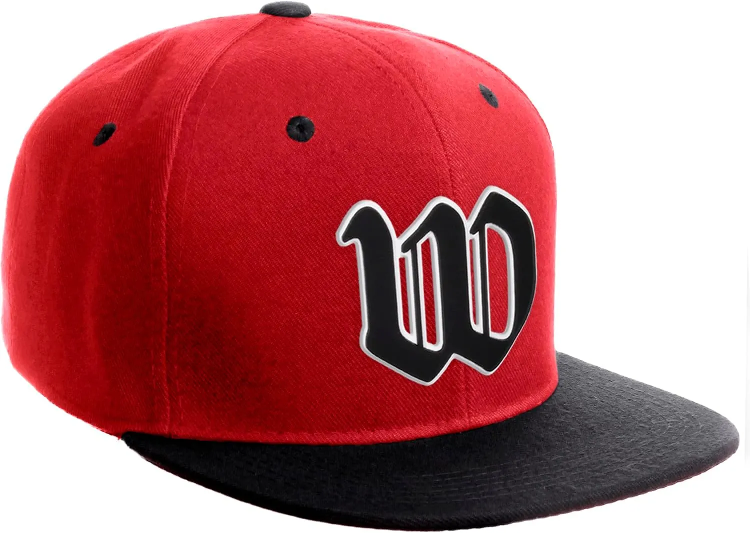 Daxton Classic Snapback Old English Alphabet A to Z Numbers Initials Flat Bill Visor Cap