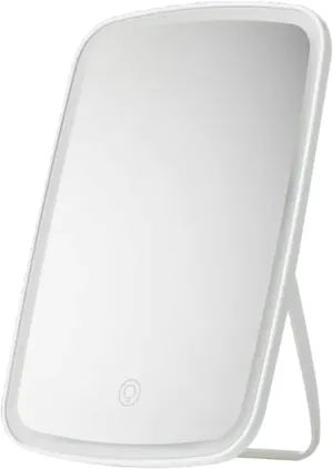 Desktop Makeup Mirror Portable Touch Operation Table Mirror with high Color Rendering Brightness Adjustable Fill Light Beauty Mirror with 5X Magnifying Glass (Color : Flat Mirror)