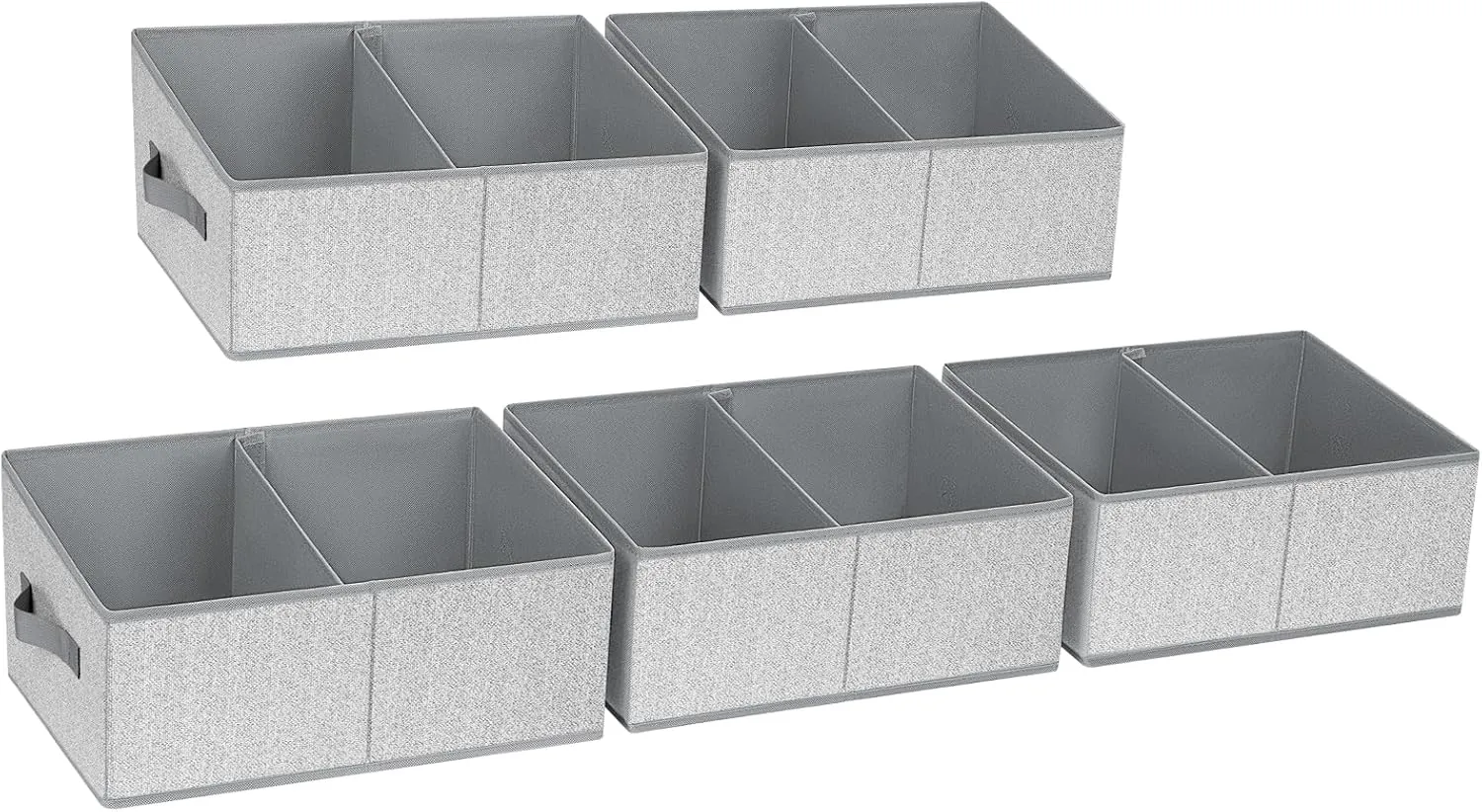 DIMJ Closet Storage Bins, 3 Pack Storage Baskets for Shelves, Foldable Closet Organizer with Handle, Linen Closet Organizers and Storage for Clothes, Toys, Towel, Books (Grey)