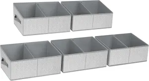 DIMJ Closet Storage Bins, 3 Pack Storage Baskets for Shelves, Foldable Closet Organizer with Handle, Linen Closet Organizers and Storage for Clothes, Toys, Towel, Books (Grey)