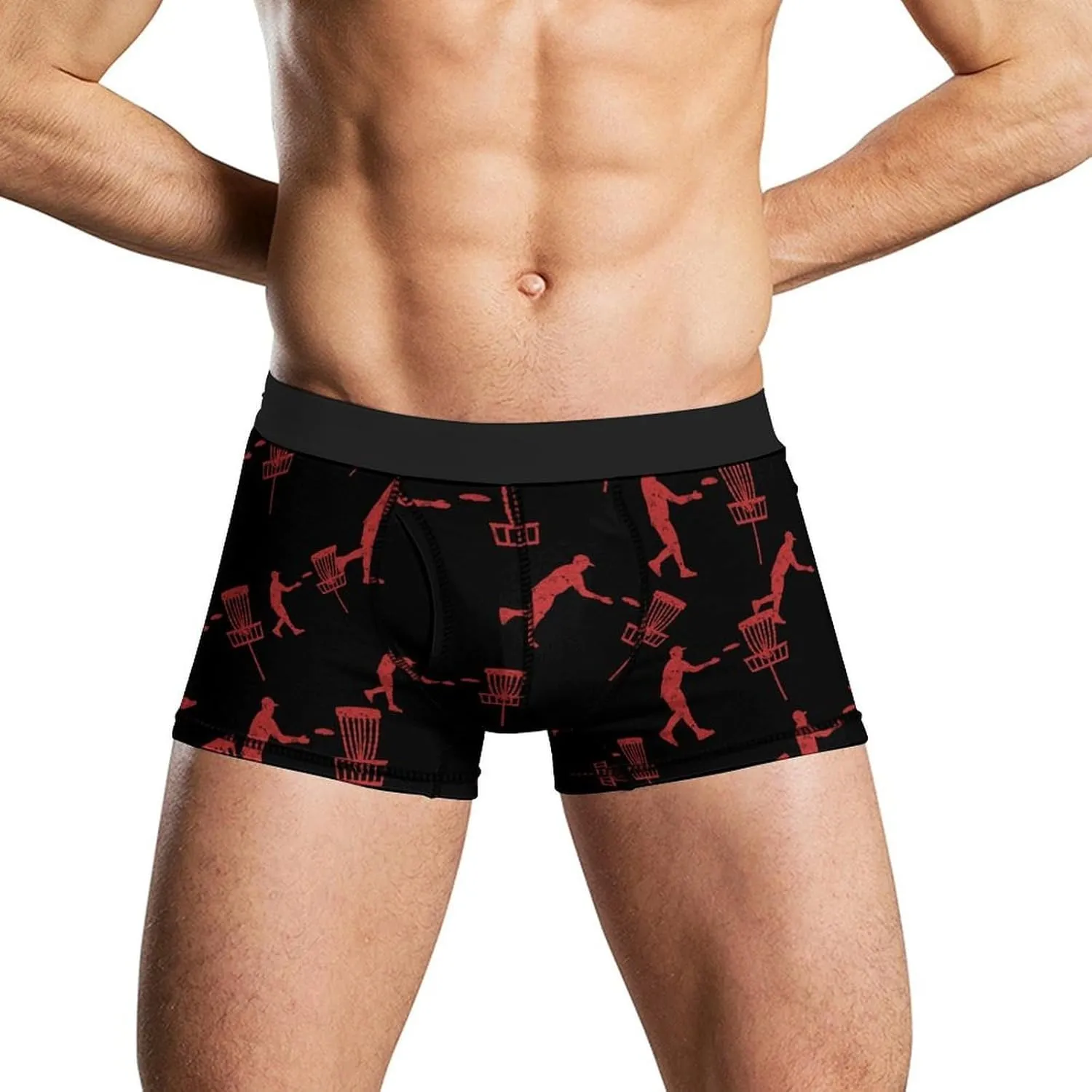 Disc Golf Icon Basket Tight Boxer Briefs for Men Soft Breathable Sports Underwear Underpants Stretch Trunks