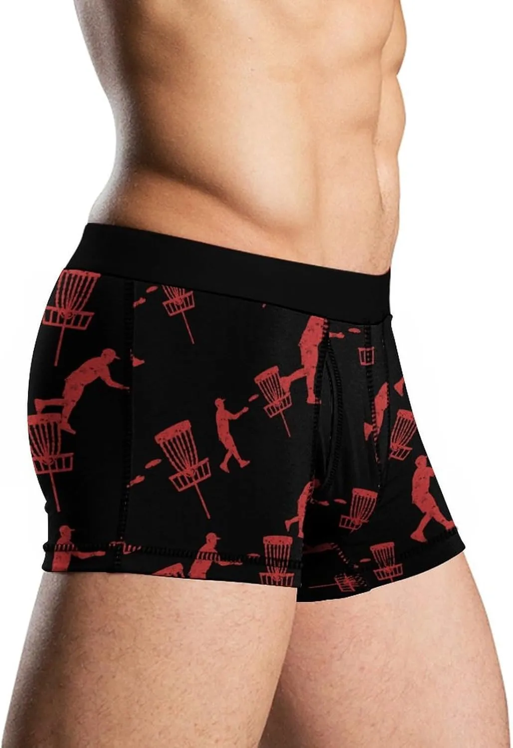 Disc Golf Icon Basket Tight Boxer Briefs for Men Soft Breathable Sports Underwear Underpants Stretch Trunks