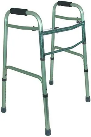 DMI 2-Button Adjustable Aluminum Folding Walker, Green
