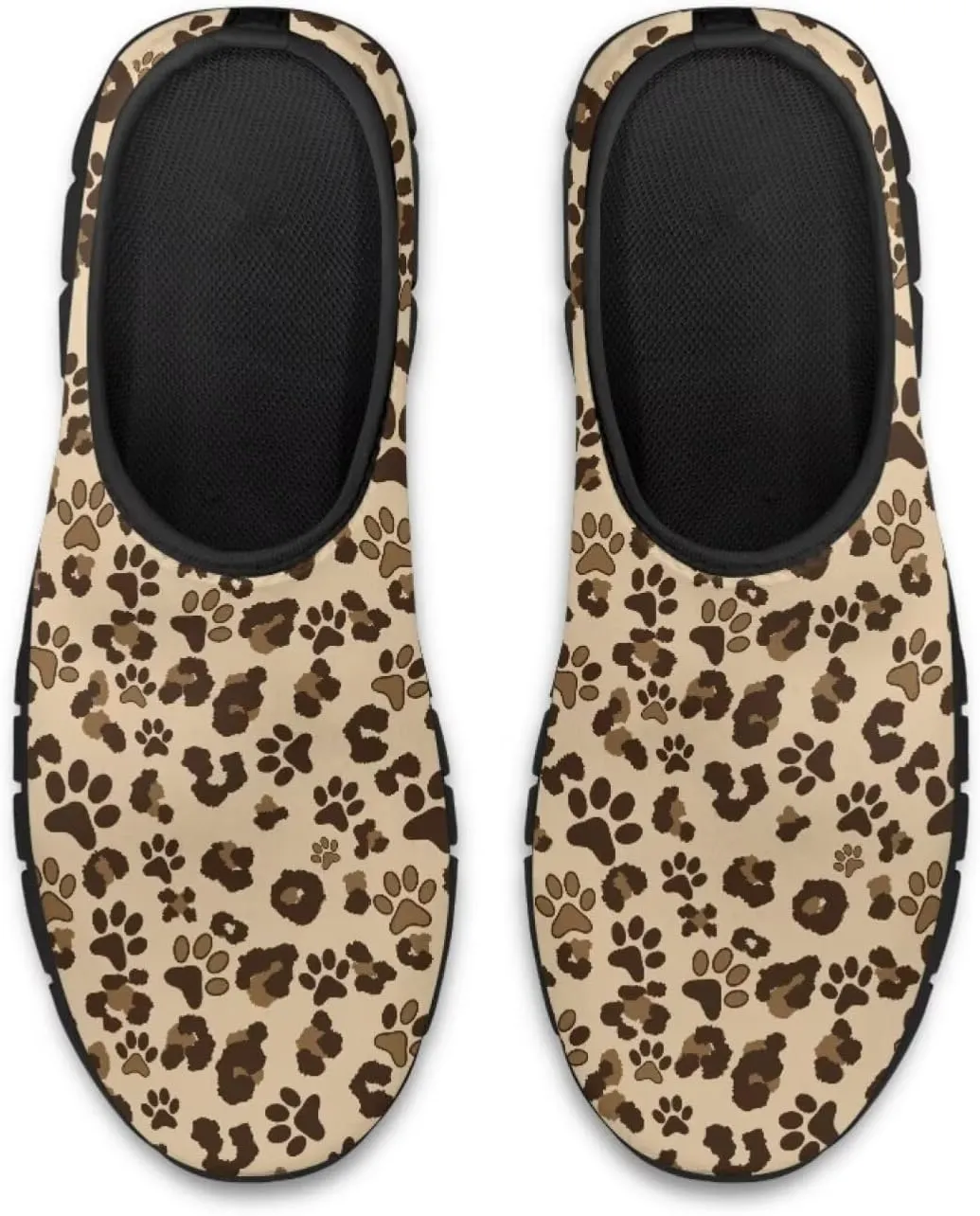 Dog Paw Print Casual Shoes for Women Slip On Low Top Flat Sneakers Breathable Mesh Footwear for Walking