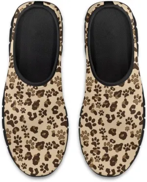 Dog Paw Print Casual Shoes for Women Slip On Low Top Flat Sneakers Breathable Mesh Footwear for Walking