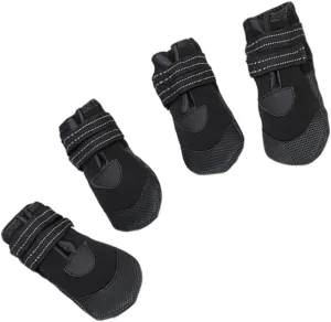 Dog Rain Boots for Medium Dogs 4 Pack of Waterproof Non-Slip Luminous Pet Shoes Comfortable for Wet Conditions